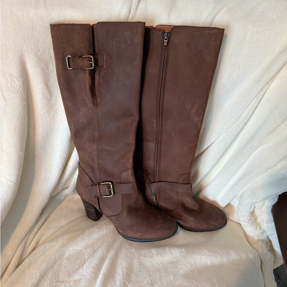 Clark’s Brown Leather Knee-High Boots